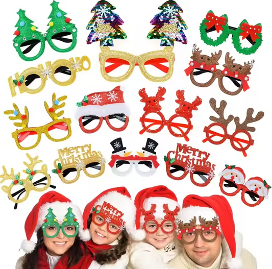 12 Unidades Gafas De Navidad Para Decoración De Fiestas