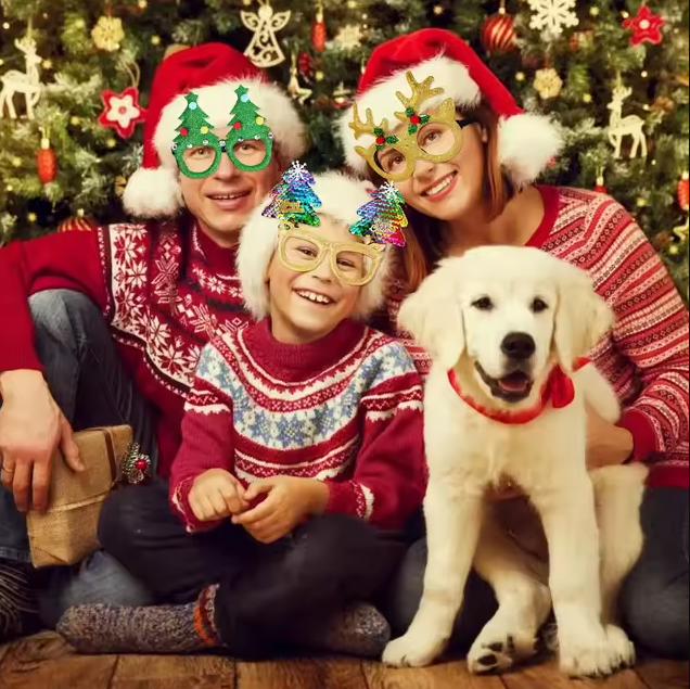 12 Unidades Gafas De Navidad Para Decoración De Fiestas