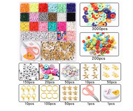 Set Manualidades Mostacillas 24 Colores + Accesorios 24 Color